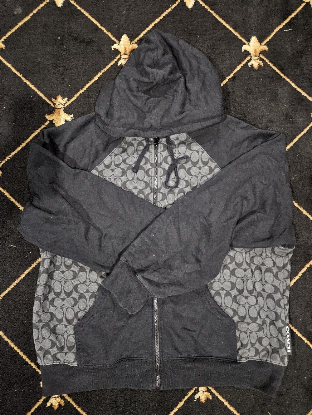 Coach Signature Full Zip Hoodie Size XXL